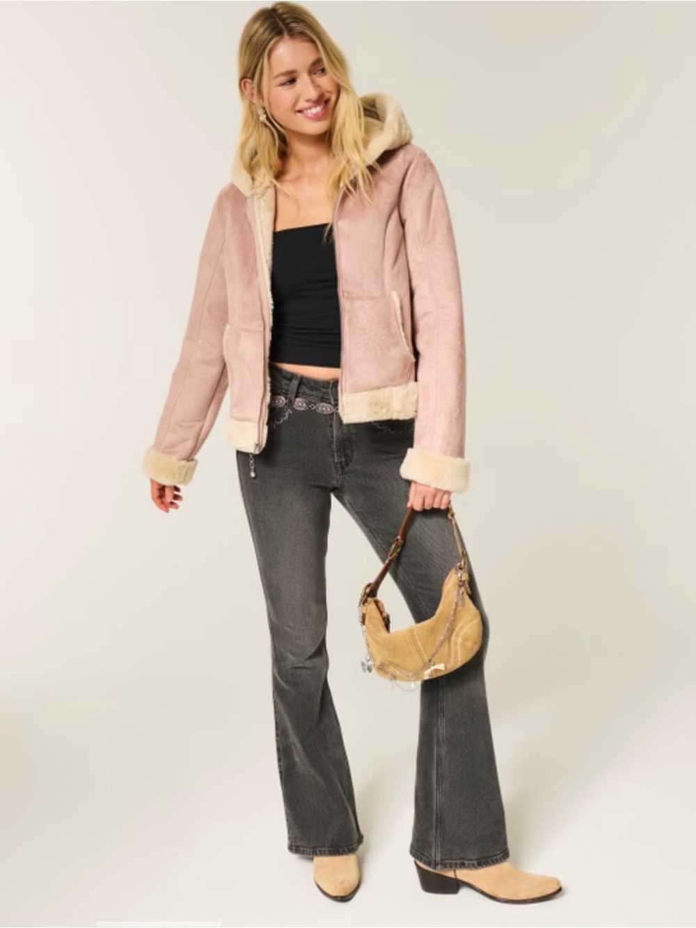 Hollister  Faux Shearling Hooded Jacket